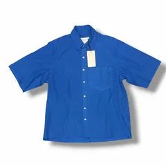 未使用 CAMIEL FORTGENS BOXY SHIRT ボクシーシャツ 半袖シャツ カミエルフォートヘンス CF.19.04.02.01 ブルー S （4560M）のサムネイル