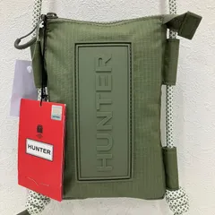 4288【美品】 HUNTER　ハンター　ショルダーバッグ　斜めがけ　 トラベルリップストップフォンポーチ　カーキ　緑　 ロゴ　ナイロン　軽量　タグ付き　レディースのサムネイル