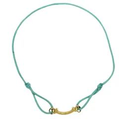 ティファニー ブレスレット レディース Tスマイル アクセサリー ジュエリー Au750 18金YG 20サイズ TIFFANY&Co. K18イエローゴールド    ブルー 青 約0.9g【中古品】のサムネイル