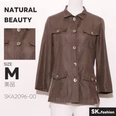 美品 NATURAL BEAUTY トップス シャツ　長袖　シャツジャケット　ポケット付き　カジュアル　日本製　コットン混のサムネイル