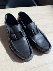 美品】フェラガモ ローファー7 1/2D ブラック スウェード - メルカリ