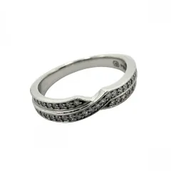ハリーウィンストン 指輪 レディース トリスト・ツーロウ・バンドリング ジュエリー アクセサリー HARRY WINSTON Pt950プラチナ    ダイヤモンド 約8.5号 WBDPRD2RTST 約5.0g【中古品】のサムネイル