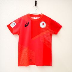 헌 옷 도쿄 올림픽 공식 키즈 반팔 T셔츠 Asics 아식스 스포츠 T셔츠 140㎝ 레드계 TOKYO 2020 JAPAN OLYMPIC TEAM JOC OFFICIAL LICENSED PRODUCT NO.1672835
