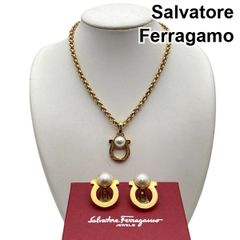 フェラガモ ヴィンテージ ハットピン パール スウィング ピンブローチ