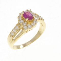 K18 ルビー ダイヤモンドリング 12号 R0.37ct D0.27ct - メルカリ
