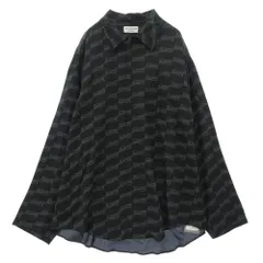 BALENCIAGA バレンシアガ 23SS 681631 TML35 Monogram Logo Printed Pajama Shirt モノグラム ロゴ シルク パジャマ シャツ ブラック系 34【美品】【中古】のサムネイル