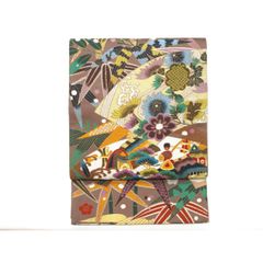 M472 本場琉球紅型 名渡山紅型工房 正絹 九寸名古屋帯 - メルカリ