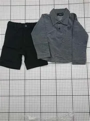 ◇ Θ コムサイズム COMME CA ISM セット商品 長袖ポロシャツ＆ショートパンツセット 綿100％ サイズ90cm キッズ E  【1604220011335】