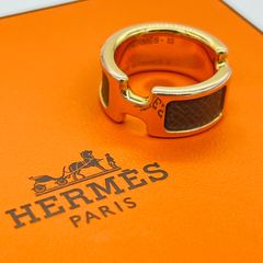 美品 HERMES オランプ リング エトゥープ PM ゴールド ブラウン - メルカリ
