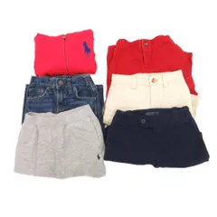 ラルフローレン RALPH LAUREN パーカー パンツ ベビー服 6点セット 24M 100 赤 レッド 黒 ブラック グレー ジップアップパーカー 長ズボン ショートパンツ /TQのサムネイル