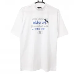【超美品】アダバット 半袖ハイネックシャツ 白 フロントプリント  メンズ L ゴルフウェア adabatのサムネイル