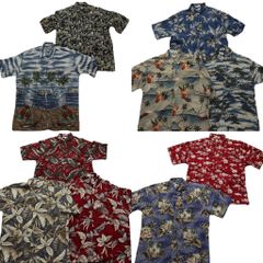 헌 옷 도매 정리 판매 피에르카르단 알로하 셔츠 10장 세트 (맨즈 L/XL) 호리존탈 팜 트리 리프 무늬 중고 헌옷 NE7553