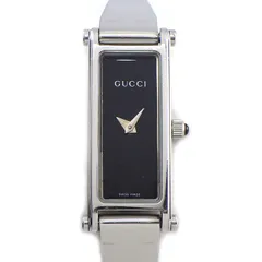 グッチ GUCCI 腕時計 ブレスウォッチ 1500L レクタンギュラー ブラック文字盤 ホースビット クラスプ SS クオーツアナログ 【中古】のサムネイル