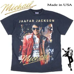 461 MICHAEL JACKSON JAAFAR マイケルジャクソン ジャファー Tシャツ 美品 USA製 半袖 ブラック バンドT ロックT キングオブポップ アメリカ ミュージックT 映画 Michael MJ メンズ レディース レア 希少のサムネイル