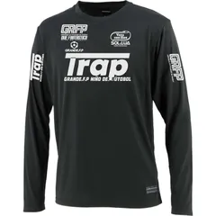 grande(グランデ) TRAPストレッチL/Sプラクティスシャツ フットサルプラクティクスシャツ (gfph22105-0901)、BLK/WHTのサムネイル