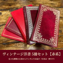 赤系・5冊セット】洋書 ヴィンテージ 古書 インテリア 撮影小物