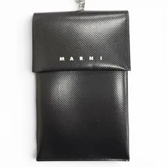 極美品△MARNI マルニ TEMI0004A1 ポリエステル スマホショルダーポーチ フォンバッグ ポシェット ショルダーバッグ ブラック イタリア製 レディース メンズ 箱・保存袋付きのサムネイル