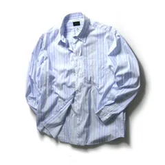 【新品】 THOMAS MASON × UNITED ARROWS green label relaxing ／ トーマスメイソン × ユナイテッドアローズ グリーンレーベル リラクシング　長袖 シャツ 日本製 ストライプ ブルー ｜ オールシーズンのサムネイル