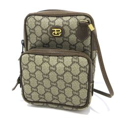 GUCCI ショルダーバッグ 斜めがけ GGプラス ゴールド金具 PVC レザー