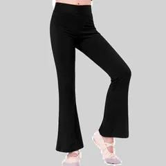 스트레치 댄스 발레 블랙 키즈 블랙 롱 팬츠 재즈 팬츠 스트레치 팬츠 부츠컷 블랙 [Merrytutu] 성인 여성 [사이즈 교환 무료]