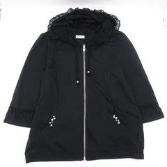 axes femme ビジュー付 フリルパーカー 7分袖 Mサイズ ブラック 黒 日焼け防止 森ガール ガーリー アクシーズファムのサムネイル