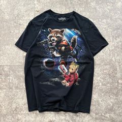 가디언즈 오브 갤럭시 T 셔츠 L 블랙 블랙 로켓 그루트 MARVEL 마블 영화 무비 T 아메코미 리믹스 2017년 공식 대형 프린트 캐릭터 스트리트 아메카지 반소매 헌옷