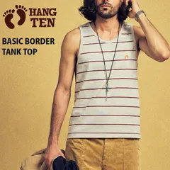 タンクトップ HANG TEN ハンテン BASIC BORDER TANKTOP BEIGE  メンズ カリフォルニア州サンディエゴ発祥のサーフブランドのサムネイル