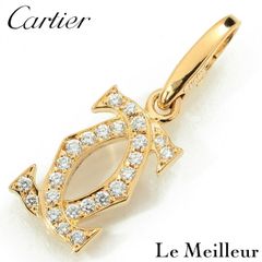 【新品仕上済】 Cartier ドゥーブルC ダイヤモンド イエローゴールド K18YG ペンダントトップ レディース 返品OK