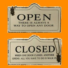 매달아 간반 양면 골동품 CLOSED OPEN 목제 베이지 블랙 이색 빈티지 스타일 가게 간판 클로즈 (베이지) 오픈 도어 플레이트 IRIWA