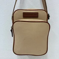 4392　POLO RALPH LAUREN　ポロラルフローレン　ショルダーバッグ　ベージュ　ブラウン　キャンバス　レザー　レディース　メンズ　ユニセックス　シンプル　カジュアル　きれいめ　小さめ　ミニ