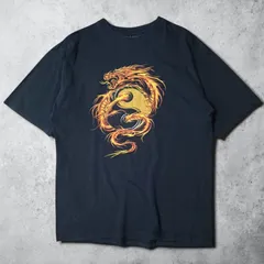 メッカ MECCA 陰陽 龍ドラゴン ファイヤー 炎 インヤン 90s 00s Tシャツ 火 竜 YINYANG Y2K ヒップホップ ストリート 黒 ブラック 夏物のサムネイル