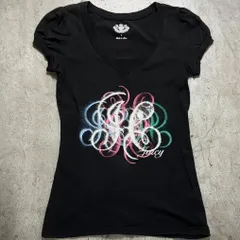 Archive 00s Juicy Couture ジューシークチュール  Vネック 半袖 Tシャツ ブラック S Y2Kのサムネイル