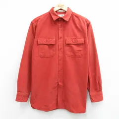 L/古着 エルエルビーン 長袖 ヘビー フランネル シャツ メンズ 00年代 00s シャモアクロス コットン オレンジ 26may13のサムネイル