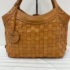 Y4383　zucchero filato　ズッケロフィラート　トートバッグ　ハンドバッグ　レザー　キャメル　編み込みレザー　イントレチャート　レディース　シンプル　カジュアル　きれいめのサムネイル
