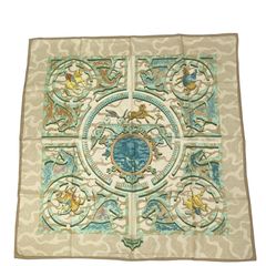 極美品 HERMES エルメス カレ90 シルク100% スカーフ PEINTRE DU