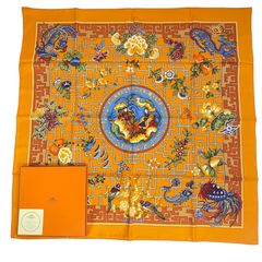 極希少 極美品 限定 エルメス シルクスカーフ 松坂屋400周年 和柄 鶴