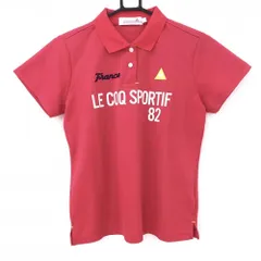 【美品】ルコックゴルフ 半袖ポロシャツ レッド フロントロゴ  レディース L ゴルフウェア le coq sportifのサムネイル