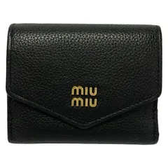 miumiu(ミュウミュウ) 3つ折り財布美品  - 黒 レザーのサムネイル