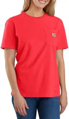 カーハート レディース トップス シャツ Carhartt Womens WK87 Workwear Pocket SS TShirt Bittersweetのサムネイル