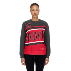 뉴엘라 여성 아우터 파커 스웨트 크루넥 셔츠 New Era Womens Cincinnati Reds Red Game Day Crewneck Sweatshi