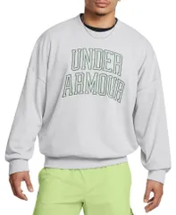 アンダーアーマー メンズ アウター パーカー・スウェット パイル シャツ Under Armour Mens Icon Heavyweight French Terry Oversized Sweatshirt Mod Gray Lt HrForest Grn