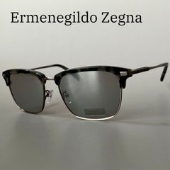 【美品】Ermenegildo Zegna エルメネジルドゼニア サングラス エルメネジルドゼニア サングラス サーモントブロー メタル グレー