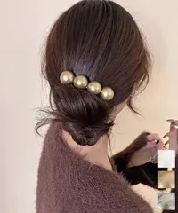 ヘアクリップ パール 髪留め 小さめ ハーフアップ オフィス 結婚式 韓国風 白