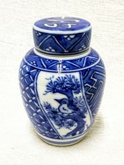 青花磁六角茶筒 景徳鎮 陶磁器 装飾品 現代工芸品 美術品 置物 - メルカリ