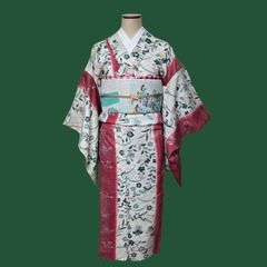 アンティーク　絽　夏着物　萩　撫子　桔梗　銀箔加工有り アンティーク夏名古屋帯 絽 撫子 桔梗 萩 - メルカリ