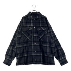 【美品】 REPRESENT / リプレゼント | OVER SHIRT / ウール混 チェック オーバーシャツ | M | ダークグレー | メンズ