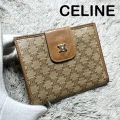 CELINE セリーヌ 二つ折り財布 ヴィンテージ マカダム柄 がま口 レザー