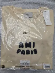 アミ パリス レタリング 半袖T アイボリー_ブラック (ポリ袋包装)のサムネイル
