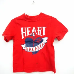 オールドネイビー OLD NAVY 子供服 ベビー Tシャツ カットソー 英字 文字プリント 丸首 半袖 コットン 綿 2T レッド 赤 /MT12のサムネイル