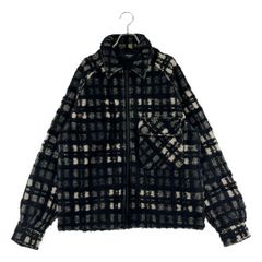 【新品】 REPRESENT / リプレゼント | WORK SHIRT / ウール混 チェック ワークシャツ ジャケット | M | ブラック/オフホワイト | メンズ